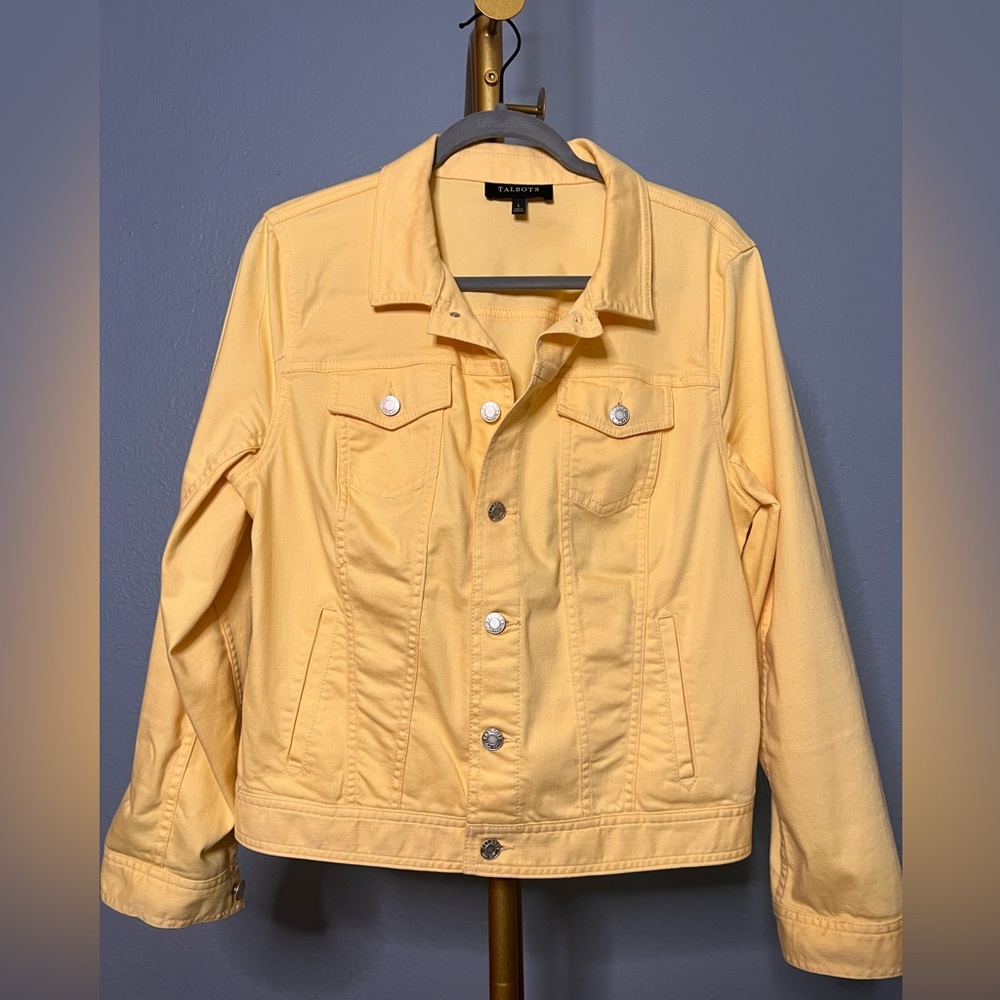 Talbots Yellow Denim Jacket Size L